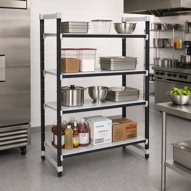 Product image #2 for Camshelving Elements XTRA 24 x 72 x 84 Inch Solid 4-Tier Stationary Starter Unit, Speckled Gray