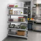 Thumbnail image #2 for Cambro Camshelving® Elements EXA185484V5480 5-Tier Vented Polymer Shelving Add-On Unit, 18" x 54" x 84", Speckled Gray