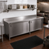 Thumbnail image #2 for John Boos Enclosed Base Work Table with Sliding Doors, 84 Inch W x 24 Inch D, 16-Gauge Stainless Steel Top, 5-Inch Backsplash