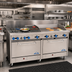 Thumbnail image #2 for Comstock-Castle 72-Inch Commercial Gas Range with 4 Open Burners, 36-Inch Griddle, 12-Inch Char-Broiler, and 2 Ovens