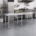 Thumbnail image #2 for Sapphire 84-Inch x 24-Inch Stainless Steel Work Table with Flat Top and Open Galvanized Base