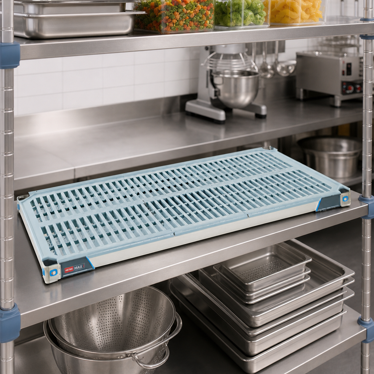 Product image #2 for MetroMax i 42" x 18" Vented Polymer Shelf with Open Grid Mats