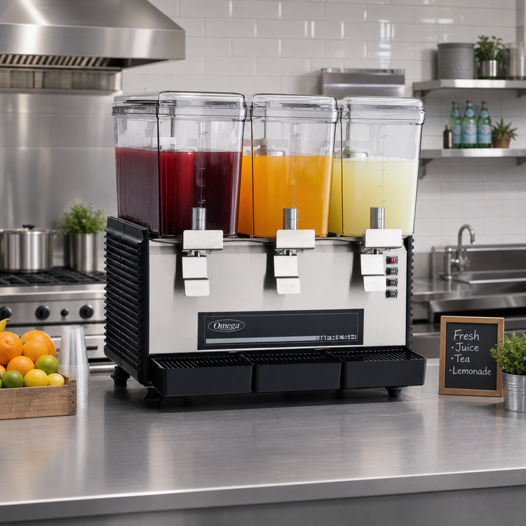 Product image #2 for Omega OSD30 3-Bowl 3-Gallon Commercial Drink Dispenser