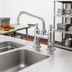 Thumbnail image #2 for T&S Brass Deck Mount Mixing Faucet with 6-Inch Swing Nozzle, 4-Inch Centers