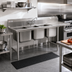 Thumbnail image #2 for Eagle Group 414 Series Three-Compartment Sink with 18-Inch Right-Hand Drainboard, 80-3/4