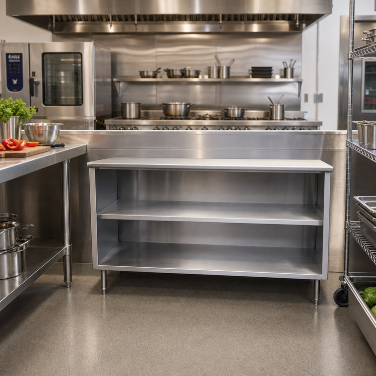 Product image #2 for Eagle Spec-Master Series Open Front Plate Cabinet with Stainless Steel Top, 48 Inch W x 15 Inch D
