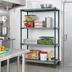 Thumbnail image #2 for Quantum 4-Tier Stationary Wire Plastic Mat Shelving Unit, 72 x 18 x 86 Inches, Green Epoxy Antimicrobial