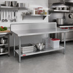 Thumbnail image #2 for Duke Manufacturing 314S-3660-10R Stainless Steel Work Table, 60 x 36 in, 14-Gauge 300 Series Top, 10 in Marine-Edge Riser, Undershelf