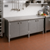 Thumbnail image #2 for John Boos 120 x 30 Inch Stainless Steel Flat-Top Enclosed Work Table with Cabinet Base and Hinged Doors