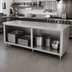 Thumbnail image #2 for John Boos 120-Inch x 30-Inch Stainless Steel Flat-Top Work Table Cabinet Base with Open Front and Safety Edge