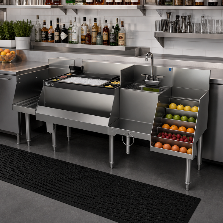 Product image #2 for Perlick Top Shelf UCS60B-LF 60-Inch Underbar Ice Bin/Cocktail Station with Blender Sink