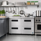 Thumbnail image #2 for Hoshizaki Steelheart UF48B-LPD4 48-Inch Two-Section Undercounter Freezer with 4 Stainless Steel Drawers, 12.0 Cu. Ft., R290
