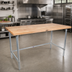 Thumbnail image #2 for John Boos 108 Inch x 36 Inch Wood Top Work Table with Galvanized Base