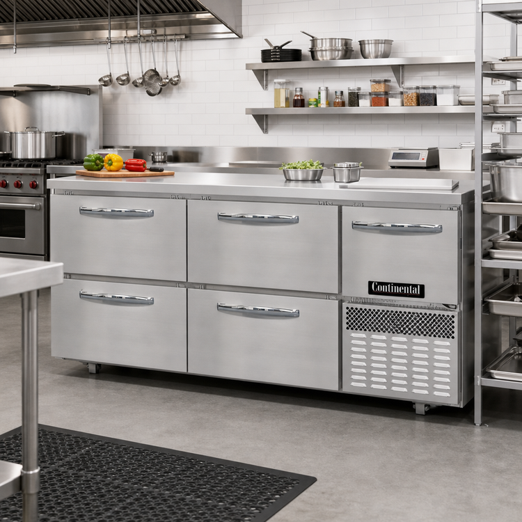 Product image #2 for Continental Refrigerator FA68N-U-D 68" Undercounter Freezer Base with Four Drawers and One Door
