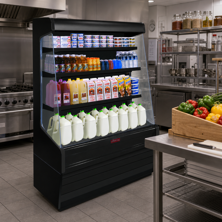 Product image #2 for Howard-McCray 30E Series 39-Inch Multi-Purpose Rear Loading Open Merchandiser, Self-Contained, Stainless Steel
