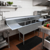 Thumbnail image #2 for 75-Inch Heavy-Duty Stainless Steel Three-Compartment Sink with Double Drainboards