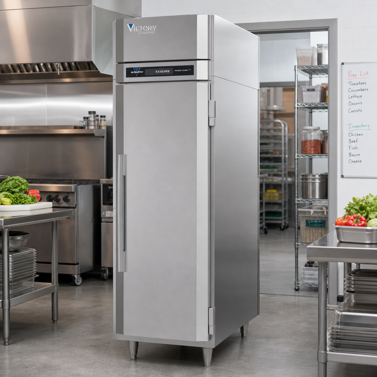 Product image #2 for Victory UltraSpec Pass-Thru Solid Door Freezer, 1 Section, 22.90 Cu. Ft., Self-Contained, Stainless Steel