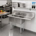 Thumbnail image #2 for Omcan 2-Compartment Pot Sink with Right-Hand Drainboard, 304 Stainless Steel
