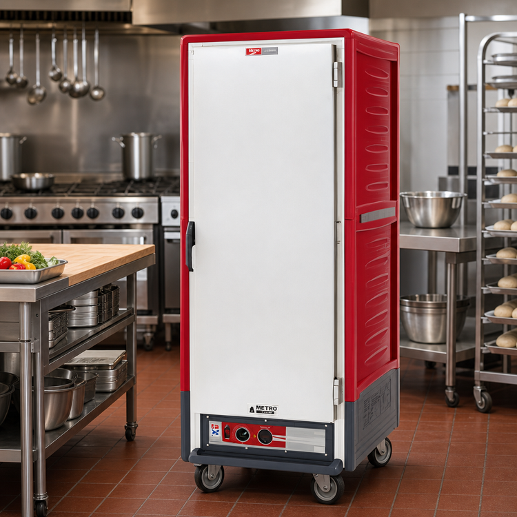 Product image #2 for Metro C5 3 Series Mobile Full-Height Combination Heated Holding and Proofing Cabinet with Solid Doors and Fixed Wire Slides