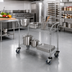 Thumbnail image #2 for Conductive Utility Bus Cart with 2 Wire Shelves, 42 x 18 Inch, Chrome Plated