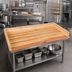 Thumbnail image #2 for John Boos 60 Inch x 36 Inch Laminated Northern Hard Rock Maple Edge Grain Bakers' Work Table Top with 4 Inch Coved Backsplash