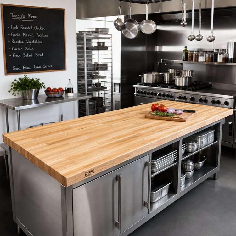 Product image #2 for Boos Block Northern Hard Rock Maple Blended Edge Grain Kitchen Countertop, 144 x 38 x 1-1/2 Inches, Varnique Finish