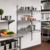 Thumbnail image #2 for Quantum Chrome Plated Cantilever Wall-Mount Starter Shelving Unit with 3 Wire Shelves