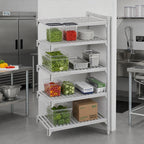 Thumbnail image #3 for Cambro Camshelving® Premium CPA214864V4480 4-Shelf Vented Add-On Polymer Shelving Unit, 21 x 48 x 64 Inches, Speckled Gray