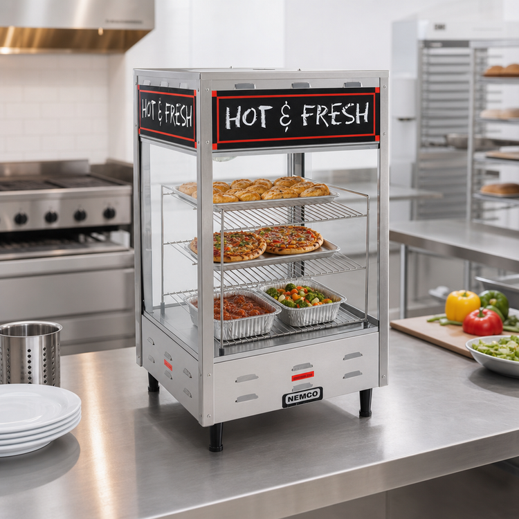 Product image #2 for Nemco 6454-2 Pass-Thru Countertop Heated Merchandiser with 3 Shelves