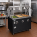 Thumbnail image #2 for Vollrath 2-Series Affordable Portable 3-Well Deluxe Mobile Hot Food Station with Buffet-Style Breath Guard and Enclosed Storage Base