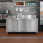 Thumbnail image #2 for John Boos 4BU4R5-3648-R 48-Inch Enclosed Beverage Unit with Right-Side Trash Chute, 14-Gauge Stainless Steel Top, 5-Inch Backsplash