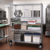 Thumbnail image #2 for Quantum Wire Enclosed Mobile Shelving Cart with 4 Shelves, 48W x 24D x 80H, 1200 lb Capacity