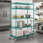 Thumbnail image #2 for Eagle Group QuadTruss DS4-P74-2448E Stationary 4-Tier Wire Shelving Starter Unit with Dunnage Shelf, 48 x 24 x 74 Inches