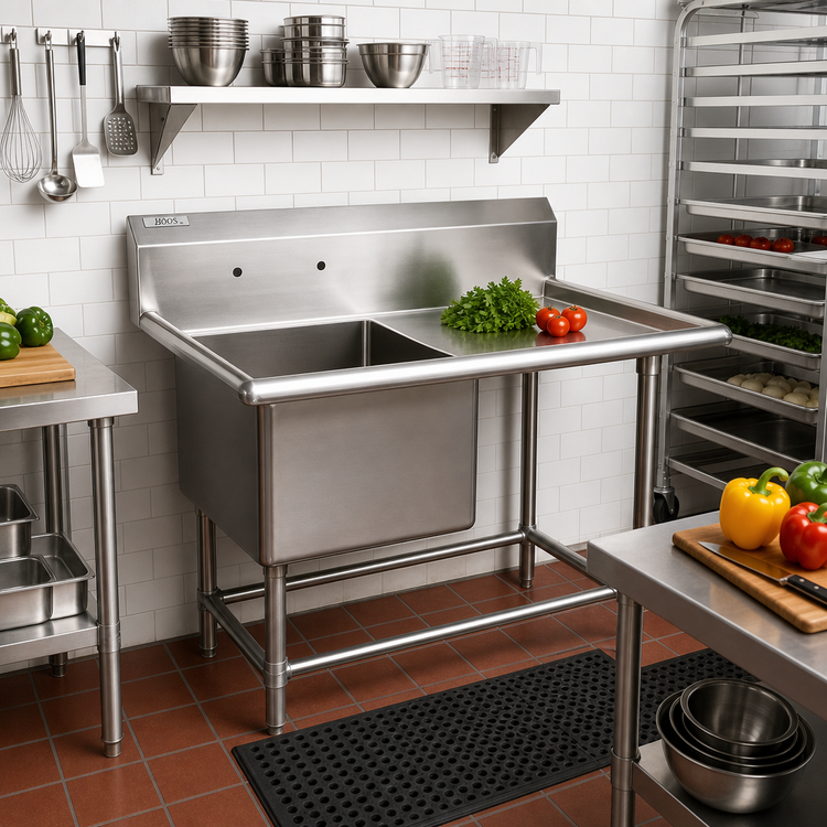Product image #2 for John Boos Pro-Bowl 1-Compartment Stainless Steel Sink with 30-Inch Right Drainboard