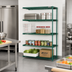 Thumbnail image #2 for Eagle Group Valu-Gard 4-Tier Add-On Wire Shelving Unit, 30 x 24 x 74 Inches, Green Epoxy