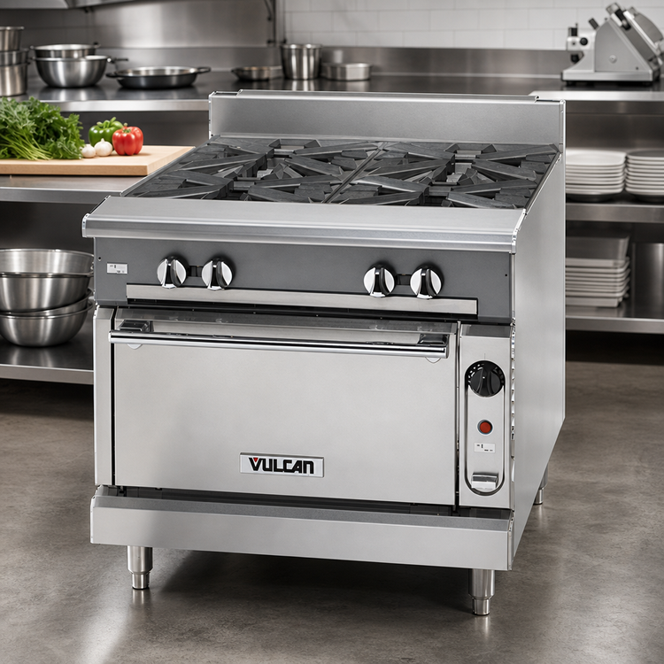 Product image #2 for Vulcan V Series V6B36SF 36-Inch Heavy Duty Gas Range with 6 Open Burners and Standard Oven