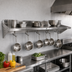 Thumbnail image #2 for John Boos Stallion 84-Inch Wall-Mount Stainless Steel Shelf with Pot Rack, 14 Gauge