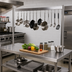 Thumbnail image #3 for Klinger's Trading 72-Inch Adjustable U-Shaped Table-Mounted Pot Rack with Double-Prong Hooks