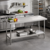 Thumbnail image #2 for Advance Tabco 48 x 24 Inch 14-Gauge 304 Stainless Steel Work Table with Countertop Edge and Adjustable Undershelf