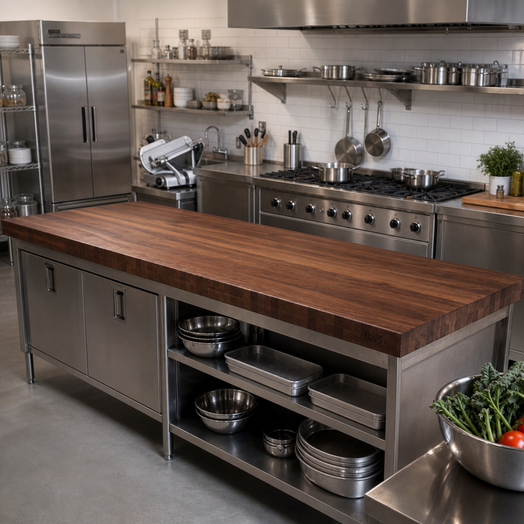 Product image #2 for Boos Block American Black Walnut Edge Grain Kitchen Countertop, 120 x 32 x 3 Inches, Varnique Finish