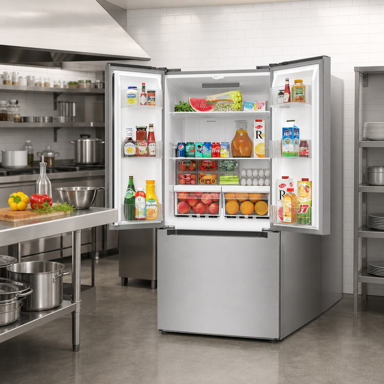 Product image #3 for KoolMore 18.5 Cu. Ft. Stainless Steel French Door Reach-In Refrigerator with Bottom Freezer