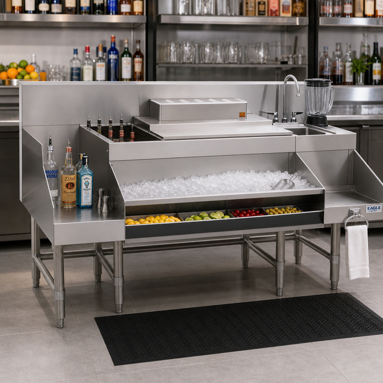 Product image #2 for Eagle Group Spec-Bar CCS-72 72-Inch Underbar Ice Bin Cocktail Station with Blender Sink