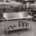 Thumbnail image #2 for Duke 120-Inch x 36-Inch Stainless Steel Work Table with 10-Inch Riser, Marine Edge, and Undershelf