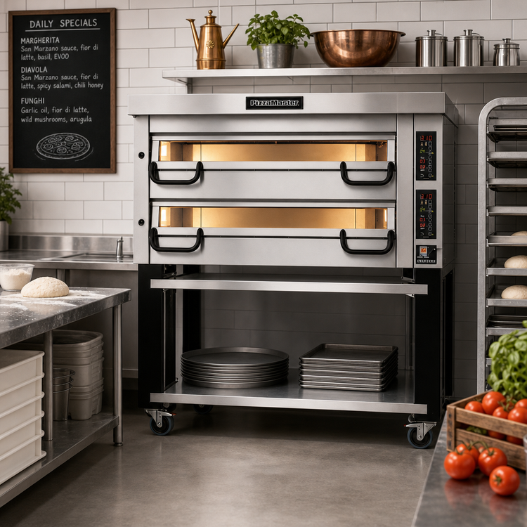Product image #2 for PizzaMaster PM 742ED 2-Deck Electric Pizza Deck Oven with Ceramic Clay Stones