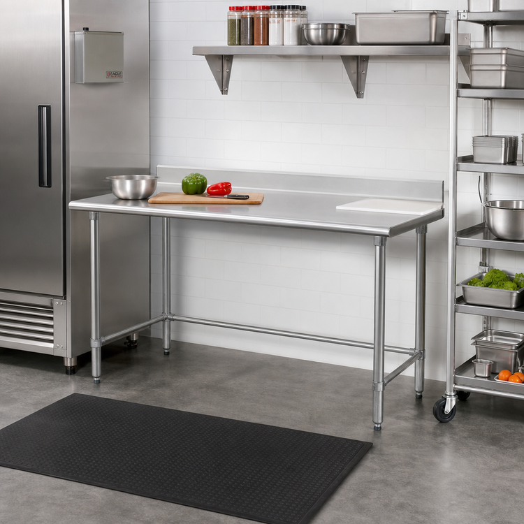 Product image #2 for Eagle Group BlendPort® Budget Series 72" x 24" 430 Stainless Steel Work Table with 4-1/2" Backsplash