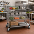 Thumbnail image #2 for Quantum 3-Sided Utility Cart, 36 x 24 x 48 Inches, 3 Shelves, 1,200 lb Capacity