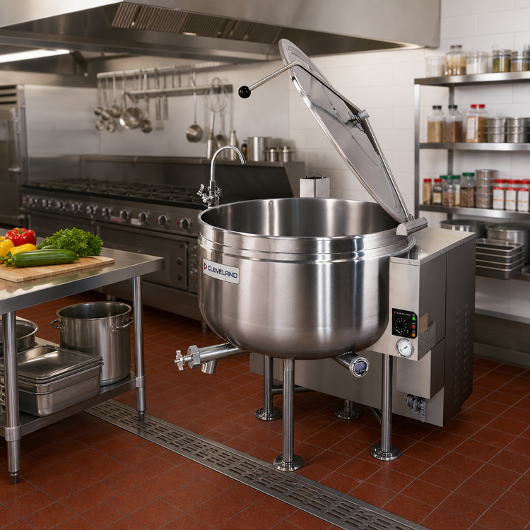Product image #2 for Cleveland Range Short Series 40-Gallon Natural Gas Steam Jacketed Stationary Kettle