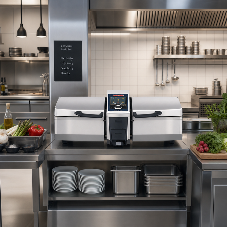 Product image #2 for RATIONAL iVario Pro 2-XS 2-Pan Power Tilt Multifunctional Cooking Center