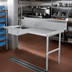 Thumbnail image #2 for Steel Works Stainless 84-Inch x 30-Inch Right-to-Left 304 Stainless Steel Soiled Dish Table with Pre-Rinse Bowl and 9-Inch Splash