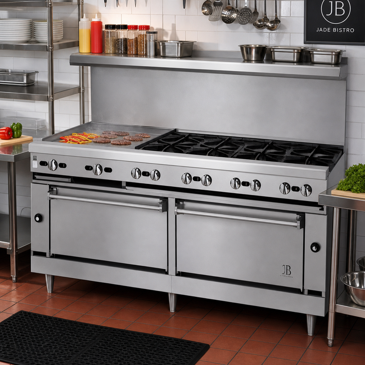 Product image #2 for Jade Bistro 36-Inch Shallow-Depth Gas Restaurant Range with 36-Inch Griddle and Standard Oven